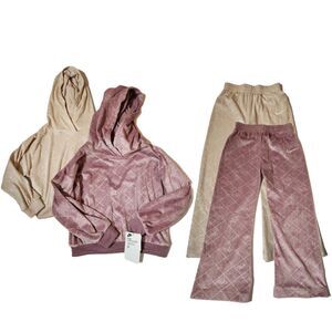 Nike Girls 2-Piece Hoodie Pant Set – 6X – Plum Dust & Sanddrift - 2 Sets